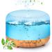 LONID 500ml Wood Grain Essential Oil Diffuser for Large Rooms - Aromatherapy Diffuser with Cool Mist - Yellow Wood Grain (Includes Oil) - Buy Online on GoSupps.com