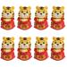 Artibetter Children Toys 8pcs Craft Year Figures Animal Shaking Ornaments of Resin Cartoon Decoration Gift Figure Home Statue Sculpture Present Fortune Adornment Gifts Red Shape Model Lovely Redx8pcs 6X6X9.5CMx8pcs