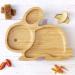 Rabbit Suction Plate - Natural Bamboo Baby & Toddler Feeding Plate with Strong Suction (Pink) | International Shipping - Buy Online on GoSupps.com