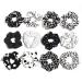 Hair tie for women black white classic colors elastic rubber band ponytail holder accessories dotted striped 12 pieces