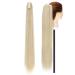 Claw on ponytail clip in Extensions hair extension clip in ponytail hair part one piece of piece hair part like real hair 66cm smooth ashblond mix bleach blonde 60 cm ashblond mix bleach blonde