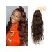 Ponytail Extensions Body Wave Human Hair Ponytail Extension 10-24" Wavy Claw Clip Ponytail Extensions Dark Brown Curly Wavy Claw Clip in Remy Hair Ponytail Hairpieces for Women (Color : 100g(One squ 20inches 100g(One square)