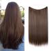 Silk-Co hair extension with rubber band smooth extensions with invisible cord synthetic hair part such as real hair hair sealing hair extensions for women dark brown & medium brown 50cm 50 cm dark brown mix medium brown