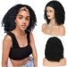 Wigs headband wigs for women short black wigs 2 in 1 full wig Afro kinky curly wigs synthetic wig with headband (16inch)