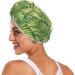 Tropical Green Palm Leaves Hair Towel 2 Pack | Super Absorbent Quick Dry Hair Turbans for Women & Girls - Buy Online on GoSupps.com