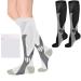 Acwoo compression stockings women and men 2 pairs compression socks Medical compression stockings knee socks women thrombosis socks compression socks for sports outdoor (l/xl black/white) 40-46