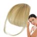 Clip On Bangs Human Hair - Clip On Fringe Human Hair Extensions | Natural Color Fringe Hairpieces Fringe Clip In Hair French Bangs Stylish Neat Bangs Hair Extension For Girls Women gray gold