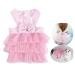 Dog dress for girls and boys for dogs and cats cute tutu striped network dress Princess Petit West Doggie bowknot-dress for small dogs pomeranian chihuahua-rock (m pink) m pink
