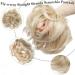 Tousled Updo Ponytail Hairpiece | Synthetic Messy Bun Extension for Women - Brown Mix Gold Blonde - Buy Online on GoSupps.com