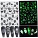 Halloween Nail Art Stickers Glow in The Dark Nail Decals 3D Self-Adhesive Fluorescent Nail Stickers Skull Spider Witch Ghost Pumpkin Bat Snake Nail Design for Women and Girls DIY Acrylic Nail - Buy Online on GoSupps.com