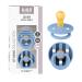 BIBS COLOUR Studio Schnuller 2-pack BPA-free cherry shape nipple.Natural rubber/latex made in Denmark size 1 (0-6 months) Pin Sky Blue Sky Blue Mix Size 1 |0+ months