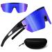 Patrichor fast glasses rave sunglasses bike glasses men women UV400 protection ski sports glasses MTB glasses sunglasses with adjustable ironing wheel sports glasses for cycling fishing racing bike sport blue