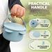 Orzbow Silicone Snack Pots for Toddlers - No-Spill Cups with Stable Lid & Handle - BPA Free - 2 Pcs Blue & Beige - Buy Online on GoSupps.com