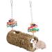 Durable Bird Grass Woven Swing with Hooks - Fun Chew Toys for Parrots Budgies Lovebirds & Finches - Ideal Bird Cage Accessory - Buy Online on GoSupps.com