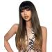 Maeau - Women's wig real hair long brown wig blonde ombre bob wigs smooth hair wig with natural short wig for daily cosplay parties brown 4 unit size