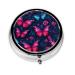 Round Pill Box 2.0x2.0x0.7 in Mini Travel Medicine Pill Organizer Box for Purse Pocket pretty butterfly Printed