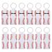 Honbay 12PCS Baseball Pattern Chapstick Holder Keychain Lip Balm Holder Lipgloss Holder Lipstick Holder Clip-on Sleeve Pouch for Travle or Daily Outing for Handbags Backpacks