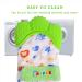 Nepak 2 Pcs Teething Mitten with Adjustable Strap and Hygienic Travel Bag - Bright Green Cartoon Puppet | Silicone Teething Mitt for Babies - Buy Online on GoSupps.com
