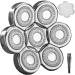 WAHFOX Universa 7 Heads Shaver Replacement Head for Head Shaver and many Brands Head Shaver 7 Blades 7D Replacement Shaver Head Blade 7 Heads Shaver Head (Silvery)