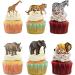 18pcs Safari Cupcake Toppers for Boys Girls Jungle Animal Safari Birthday Theme Paty Decorations Supplies Wild One Giraffe Tiger Lion Elephant Cake Decorations - Buy Online on GoSupps.com