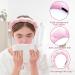 Spa Headbands for Women Set of 2 Sponge Headband Soft Terry Towel Cloth Skincare Headband Puffy Makeup Headbands for Face Washing Makeup Removal Shower Facial Mask Pink & Blue - Buy Online on GoSupps.com