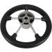 DasMarine 11 5-Spoke Stainless Steel Boat Steering Wheel - 25 Degree Dish, 3/4 Shaft - Black PU Foam Grip - No Knob - Buy Online on GoSupps.com