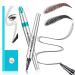 2PCS Upgraded Microblading Eyebrow Pen 3D Waterproof Microblading Eyebrow Pencil 4 Tipped Precise Brow Pen Long-lasting Natural Makeup Fine Stroke Eyebrow Pencil(02+04)
