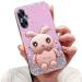 Tivenfezk Nadoli for Oppo Realme C55 Hase Hidden Stand Shell caricature glitter rabbits stand Soft silicone bling cell phone case transparent protective cover Oppo realme C55 pink