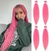 SOKU Braiding Hair Pre Stretched 24" Long Pink Braiding Hair 4 Packs Synthetic Fiber Crochet Twist Braids Pink Hair Soft Yaki Straight Texture #B 24 Inch (Pack of 4) Pink