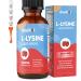 Liquid L-Lysine 1000MG with Monolaurin Drops Lysine Supplement for Women & Kids with Vitamin C D3 & B12 Zinc Citrate Lips & Skin Health Immune Support Overall Health Strawberry Flavor 2 Fl Oz