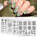 4pcs Nail Stamping Plate Set Flower Gemstone Theme Image Design Templates Manicure Printing DIY Nail Art Tools 57