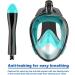 Jwintee Full Face Snorkel Mask | 180 Panoramic View for Kids and Adults | Camera Mount | Anti-Leak & Anti-Fog | Safe Breathing | Green/Black Medium - Buy Online on GoSupps.com