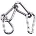 Pubiao 4-Piece Stainless Steel Carabiner Feather Hooks (M6) - Durable Chain Hooks for Travel Camping Hiking Fishing & Dog Walking - Buy Online on GoSupps.com