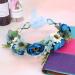 Floral Crown Headband Bride Flower Wreath Crown Flower Garland Headband Hair Wreath Hair Garland Boho Floral Headpiece with Ribbon Rose Flower Bohemian Hair Accessories for Wedding Party Festival Blue - Buy Online on GoSupps.com