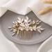 Yean Bridal Leaf Wedding Hair Comb - Rhinestone & Pearl Accessories (Gold) - Buy Online on GoSupps.com