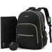 Diaper Bag Backpack, LOVEVOOK Quilted Baby Bag with Changing Pad & Pacifier Holder,Travel Diaper Bags with USB Charging Port Black
