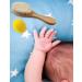 Baby Hair Brush Set with Natural Goat Bristles and Silicone Massager - Ideal for Cradle Cap Treatment, Newborns, Toddlers - Perfect Baby Shower Gift - Buy Online on GoSupps.com