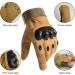 Firschoie Tactical Gloves - Military & Motorcycle Gloves with Hard Ankle Protection & 2-Finger Touchscreen for Jungle Trekking & MTB - Brown M - Buy Online on GoSupps.com