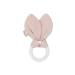 Jollein Beißring Baby Bunny Ears Wild Rose - Baby Greifling - Cotton - Silicone Ring - Oeko -Tex certified - Dental Aid - Baby Toys