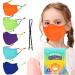 Kids Masks Reusable Washable Cotton Cloth Face Mask 3 Layers Breathable 3D Anti-Fog Design Girls Boys children Adjustable Ear Straps School Mask 5 PCS Multicolor