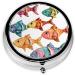 Colorful Fish Round Pill Box | 3 Compartment Portable Travel Organizer for Vitamins & Medications - Buy Online on GoSupps.com