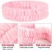 6Pcs Spa Headband and Wristband Set for Women - Microfiber Facial Headband and Wrist Washbands in Pink & White - Buy Online on GoSupps.com
