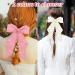 FEXPDL Pack of 2 Hair Bows for Women Pink Bow Hair Clip White Hair Clips for Girls Solid Color Large Bowknot Hairpin Hair Clip Satin Hair Bow Black+PINK - Buy Online on GoSupps.com