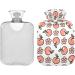 Naanle 2L Cute Peach Flower Heat Bottle with Cover - Transparent Hot Water Bottle for Bed Hand & Feet Therapy | Pain Relief & Cold Therapy - Buy Online on GoSupps.com