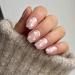 YOSOMMK Nude Press on Nails Short Square Fake Nails with Heart Designs Glossy Full Cover Glue on Nails Artificial Acrylic False Nails Stick on Nails for Women