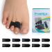 10 Pack Hammer Toe Corrector Toe Splint For Broken Toes Brace Orthopedic Separator Cushioned Bandages Heal Wrap Toe Straighteners for Crooked Toes (Black+10S