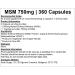 Pure Vegan MSM Capsules 750mg (360 Capsules) - Natural Joint Support - Buy Online on GoSupps.com