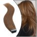 Elailite 20PCs Tape Extensions Invisible Extensions Real Hair Tape Tape in Extensions Real Hair Glatt Remy Real Human Hair 40cm 50g #06 Helles Brown