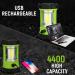 Rechargeable Camping Lantern, 3000LM 5 Light Modes Camping Light 4400 Capacity Phone Charger LED Impact-Resistant Flashlight Lantern Portable Waterproof Hurricane Lanterns for Emergency(Pale Green) 1-Pale Green - Buy Online on GoSupps.com