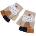 Kids Puppy Flip Top Short Knitted Gloves | Toddler Half Finger Gloves for 3-8 Yrs | Cat/Beige - Buy Online on GoSupps.com